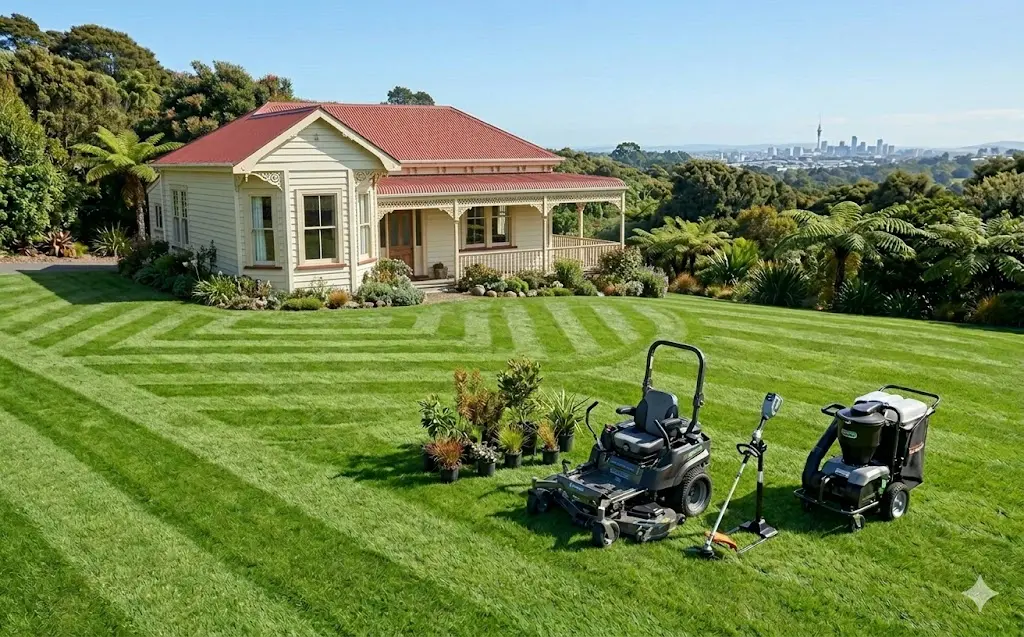 Professional lawn care in Oratia